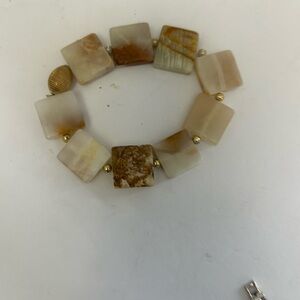 Elegant Stone Bracelet with Gold Accents